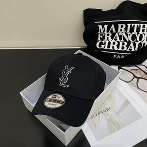 Yves Saint Laurent letter embroidered baseball cap sun hat